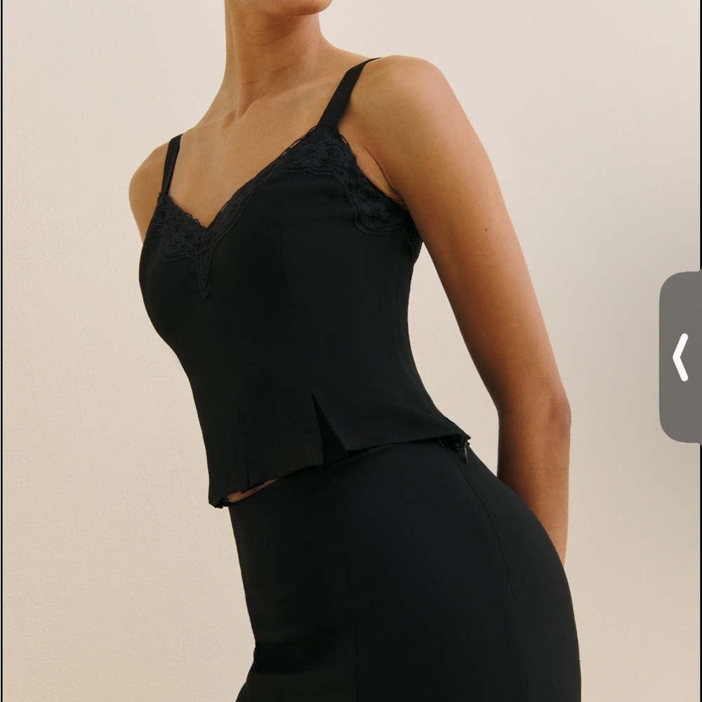 Reformation Sarita Two Piece Black - Size 0 - Picture 7 of 8